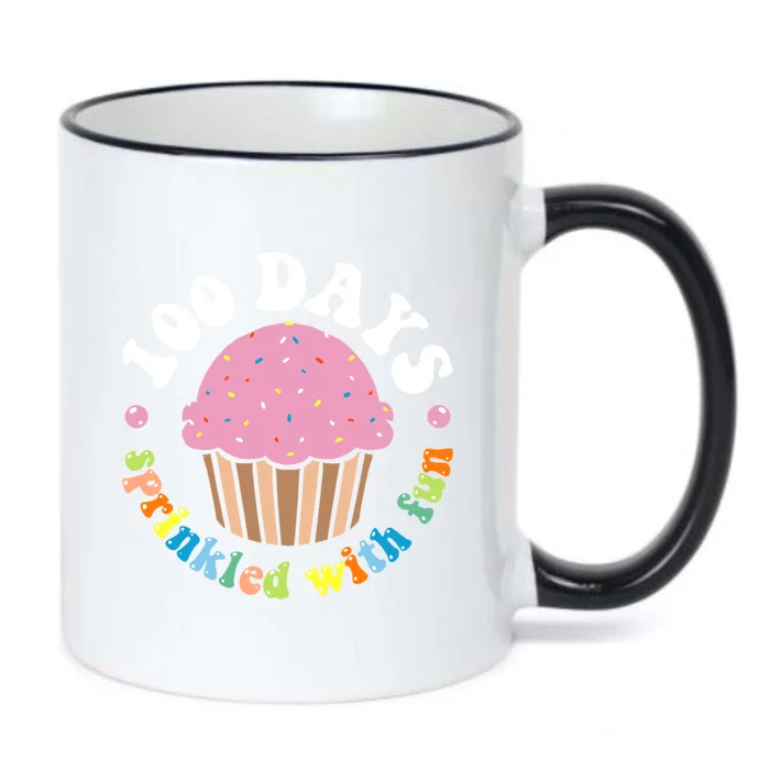 100 Days Sprinkled With Fun Cupcake 100th Day Of School Cute Gift Black Color Changing Mug