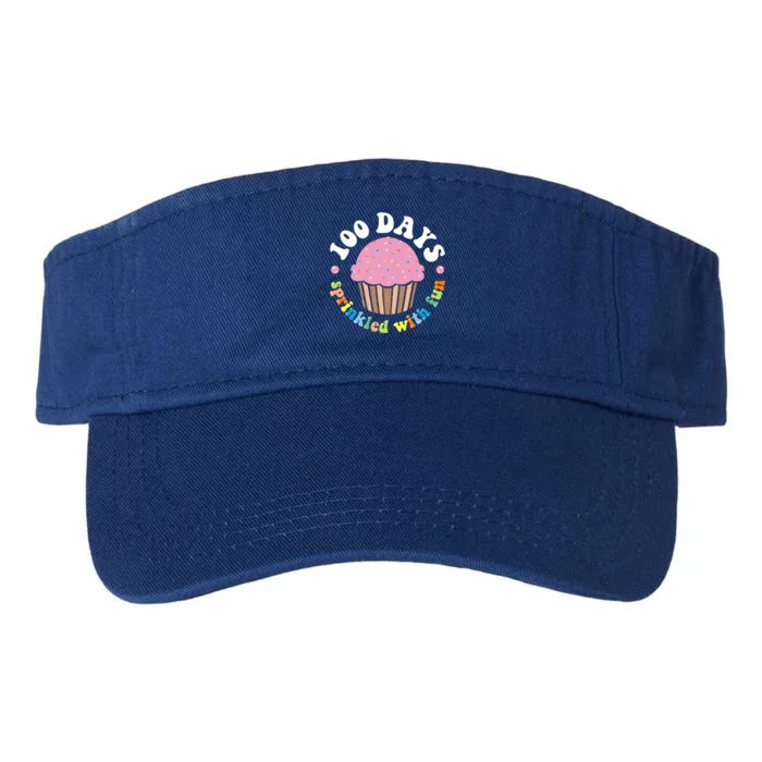 100 Days Sprinkled With Fun Cupcake 100th Day Of School Cute Gift Valucap Bio-Washed Visor