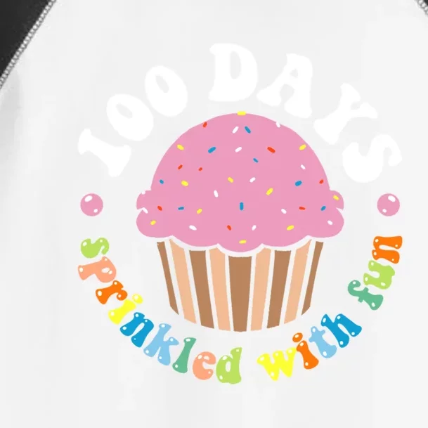 100 Days Sprinkled With Fun Cupcake 100th Day Of School Cute Gift Toddler Fine Jersey T-Shirt