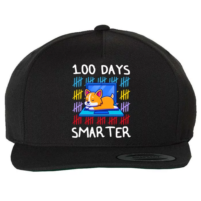 100 Day Smarter Gift 100 Day Of School Doggy Lovers Gift Great Gift Wool Snapback Cap