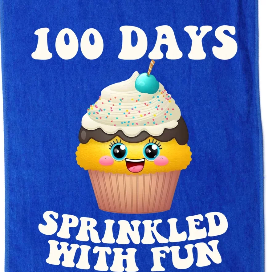 100 Days Sprinkled With Fun Cupcake 100th Day Of School Gift Platinum Collection Golf Towel