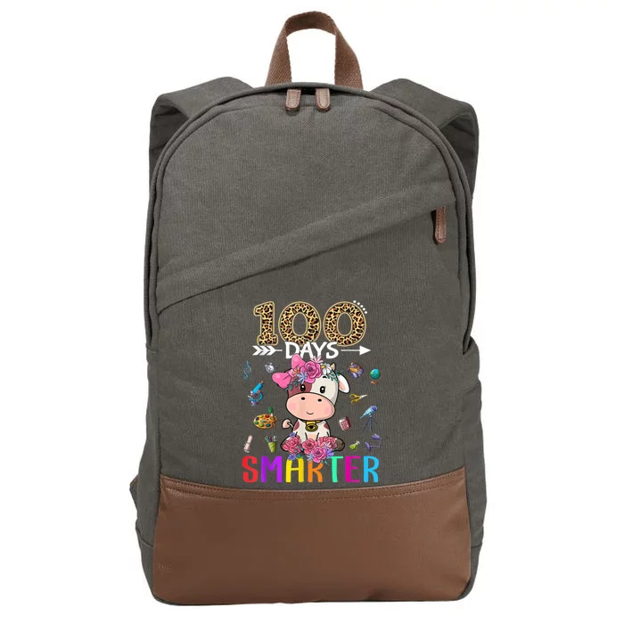 100 Days Smarter Cute Cow  Happy 100th Day of school Cotton Canvas Backpack