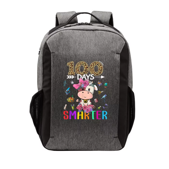 100 Days Smarter Cute Cow  Happy 100th Day of school Vector Backpack