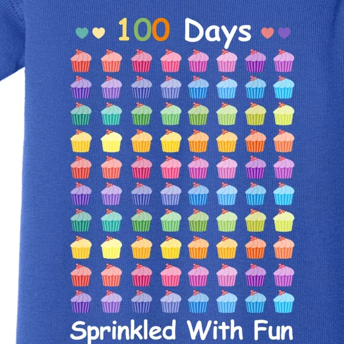 100 Days Sprinkled With Fun Cupcake 100th Day Of School Gift Baby Bodysuit