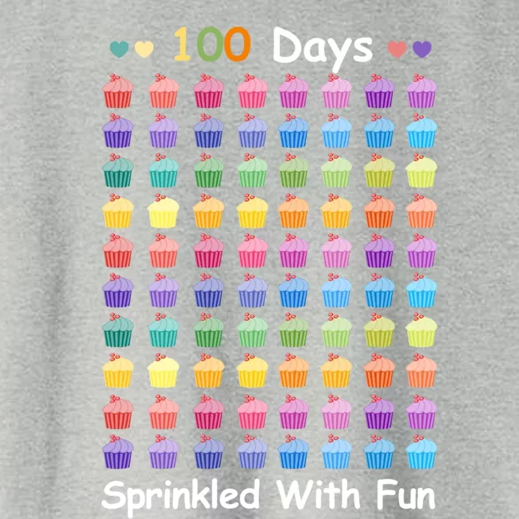 100 Days Sprinkled With Fun Cupcake 100th Day Of School Gift Women's Crop Top Tee