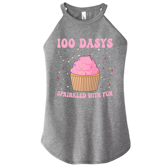 100 Days Sprinkled With Fun Cupcake 100th Day Of School Gift Women’s Perfect Tri Rocker Tank