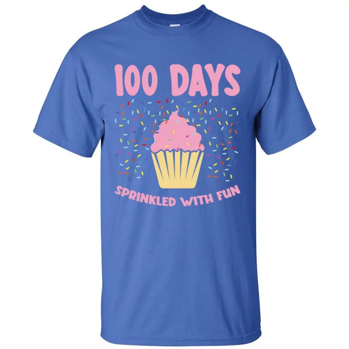 100 Days Sprinkled With Fun Cupcake 100th Day Of School Gift Tall T-Shirt