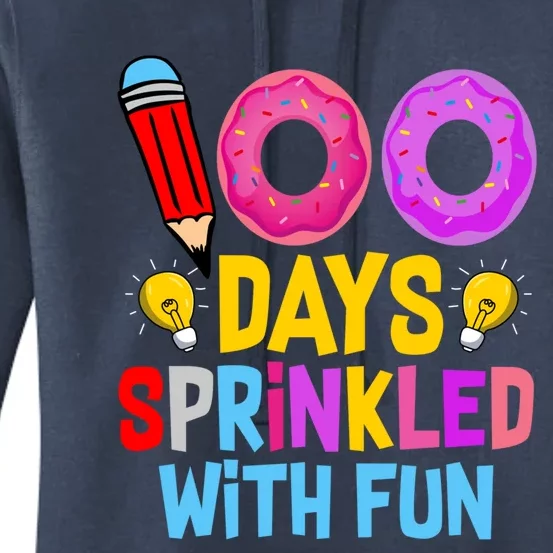 100 Days Sprinkled With Fun Cupcake 100th Day Teachers Meaningful Gift Women's Pullover Hoodie