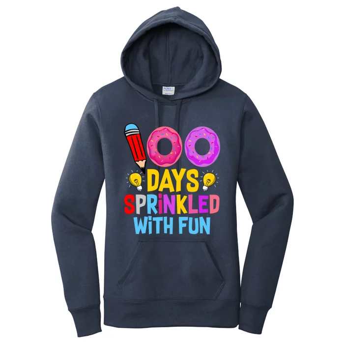 100 Days Sprinkled With Fun Cupcake 100th Day Teachers Meaningful Gift Women's Pullover Hoodie