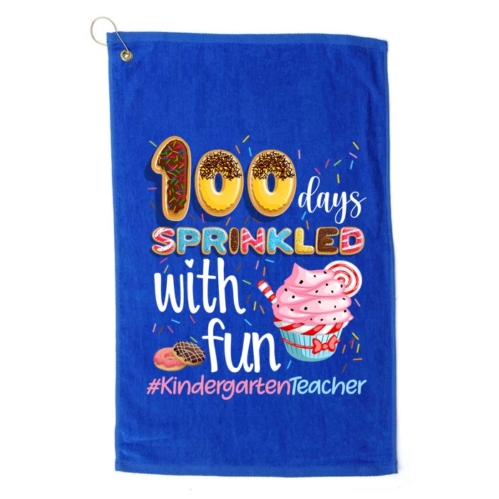 100Th Day Sprinkled With Fun Cupcake Kindergarten Teacher Gift Platinum Collection Golf Towel