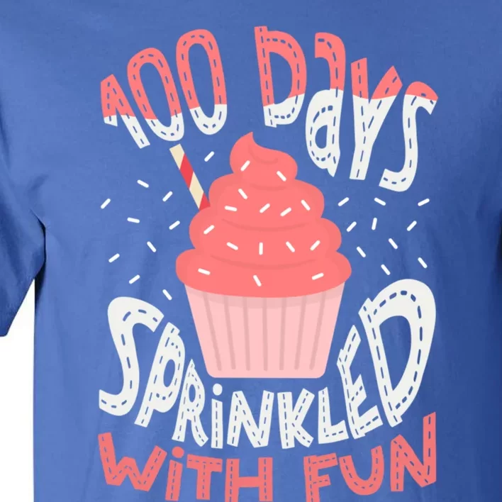 100 Days Sprinkled With Fun Cupcake 100th Days Of School Cool Gift Tall T-Shirt