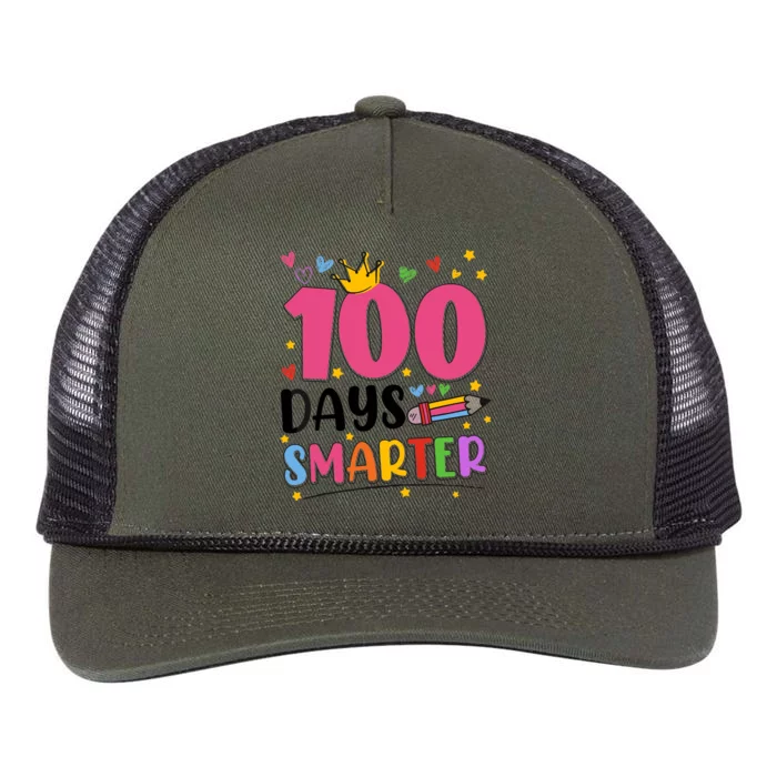 100 Days Smarter 100th Day Of School Retro Rope Trucker Hat Cap