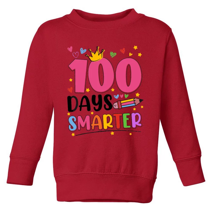 100 Days Smarter 100th Day Of School Toddler Sweatshirt