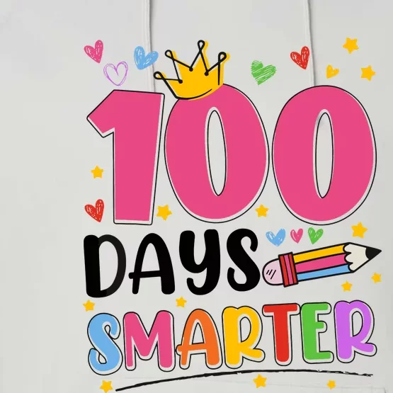 100 Days Smarter 100th Day Of School Performance Fleece Hoodie