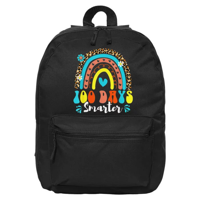 100 Days Smarter Rainbow Leopard Happy 100th Day Of School 16 in Basic Backpack