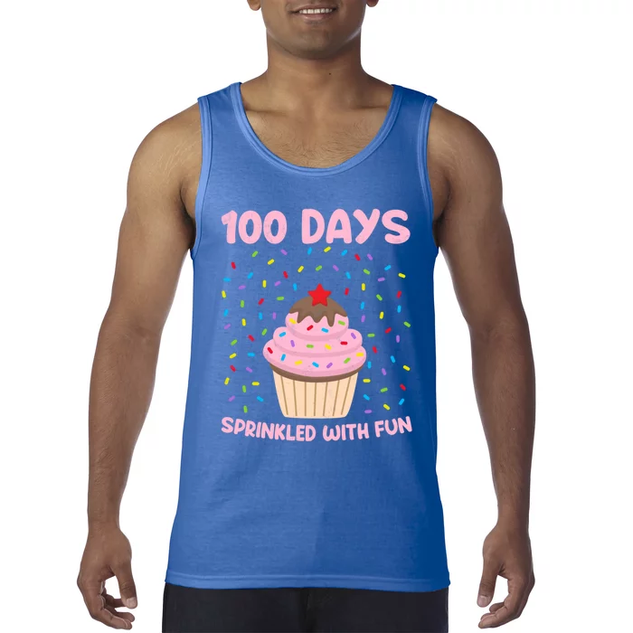 100 Days Sprinkled With Fun Cupcake 100th Day Of School Great Gift Tank Top