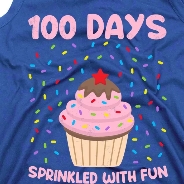 100 Days Sprinkled With Fun Cupcake 100th Day Of School Great Gift Tank Top