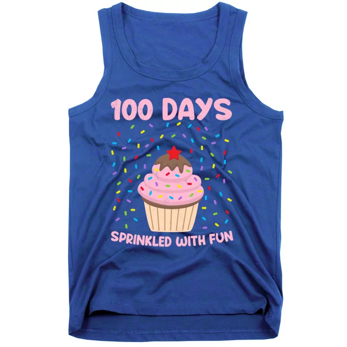 100 Days Sprinkled With Fun Cupcake 100th Day Of School Great Gift Tank Top