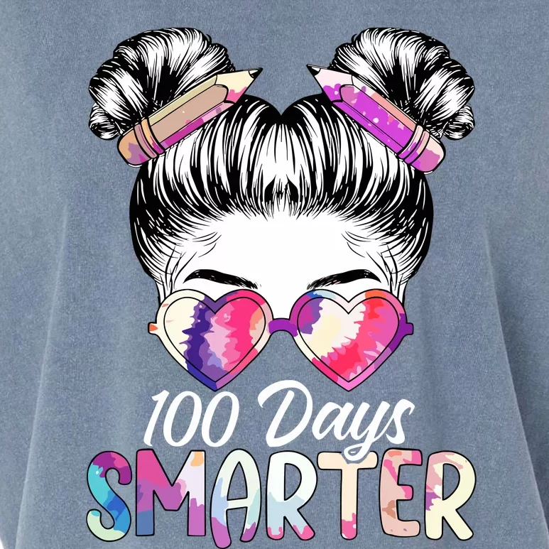 100 Days Smarter Messy Bun Garment-Dyed Women's Muscle Tee