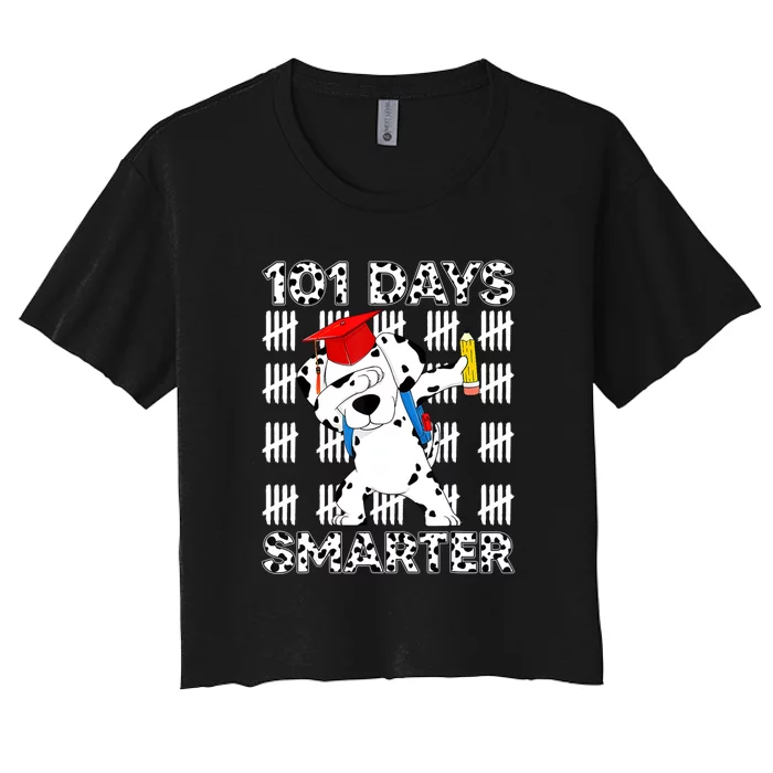 101 Days Smarter Dalmatian Dog Women's Crop Top Tee