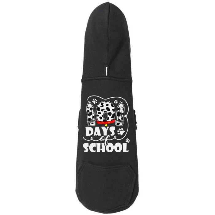 101 Days Smarter Teacher 100 Days Of School Dalmatian Dog Doggie 3-End Fleece Hoodie