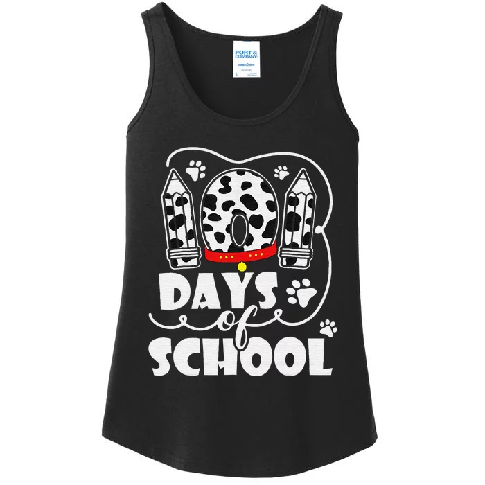 101 Days Smarter Teacher 100 Days Of School Dalmatian Dog Ladies Essential Tank