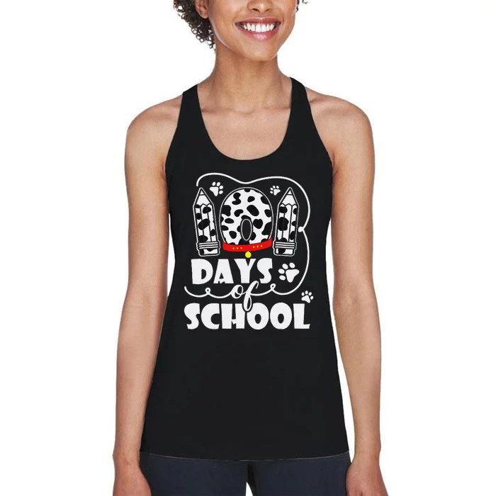 101 Days Smarter Teacher 100 Days Of School Dalmatian Dog Women's Racerback Tank