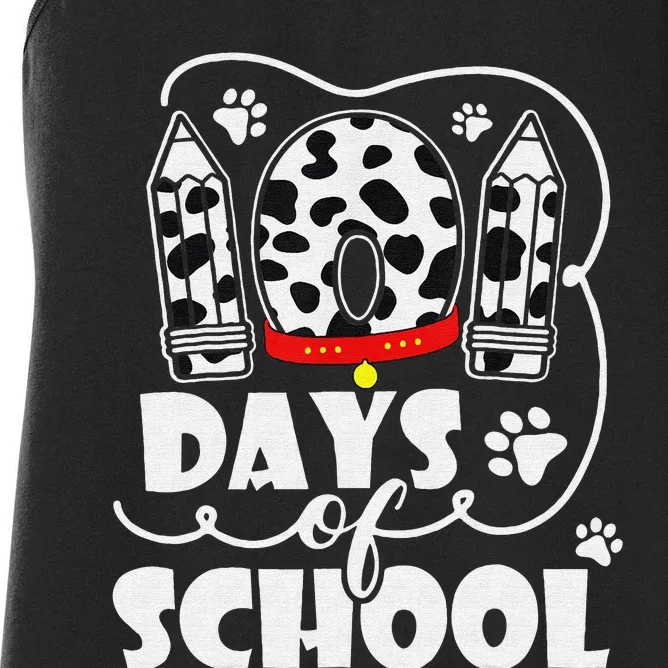 101 Days Smarter Teacher 100 Days Of School Dalmatian Dog Women's Racerback Tank