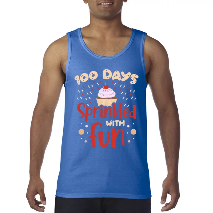 100 Days Sprinkled With Fun Cupcake 100 Days Of School Gift Tank Top