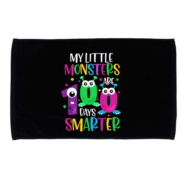 100 Days Teacher Gift My Little Monsters 100 Days Smarter Gift Microfiber Hand Towel