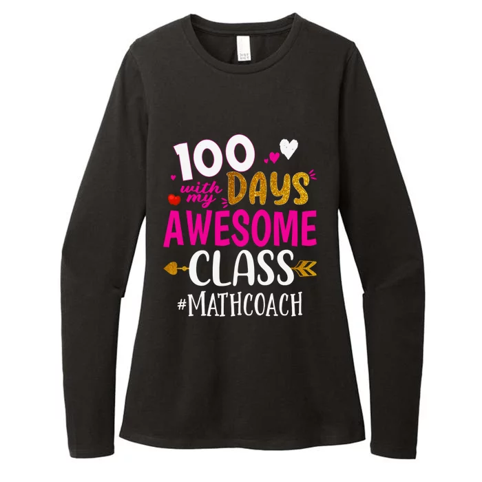 100 Days With My Awesome Class Math Coach School Cool Gift Womens CVC Long Sleeve Shirt