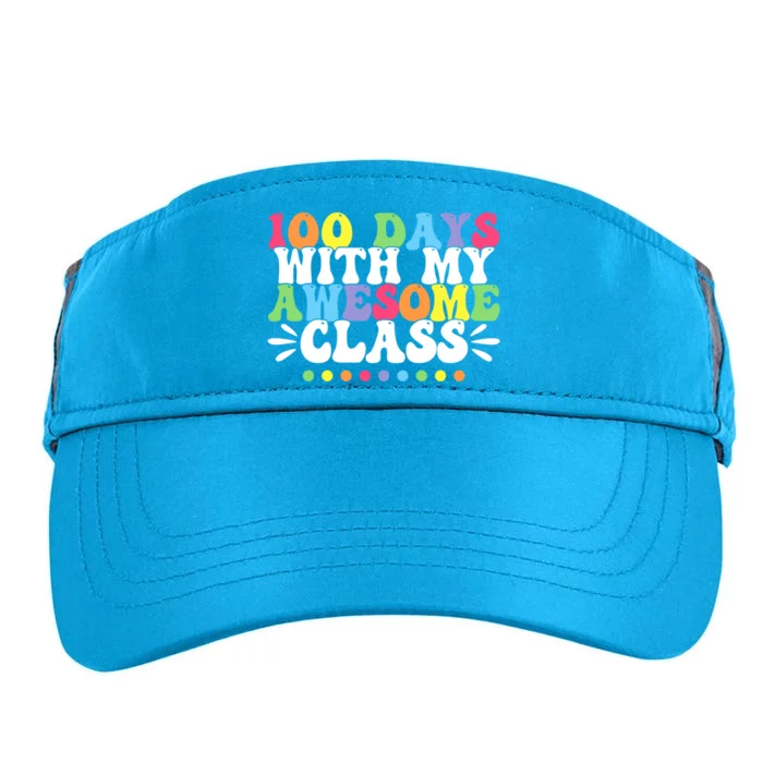 100 Days With My Awesome Class Teachers 100th Day Of School Cute Gift Adult Drive Performance Visor