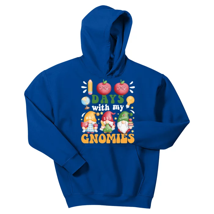 100 Days With My Gnomies 100th Day Of School Gnome Lovers Gift Kids Hoodie