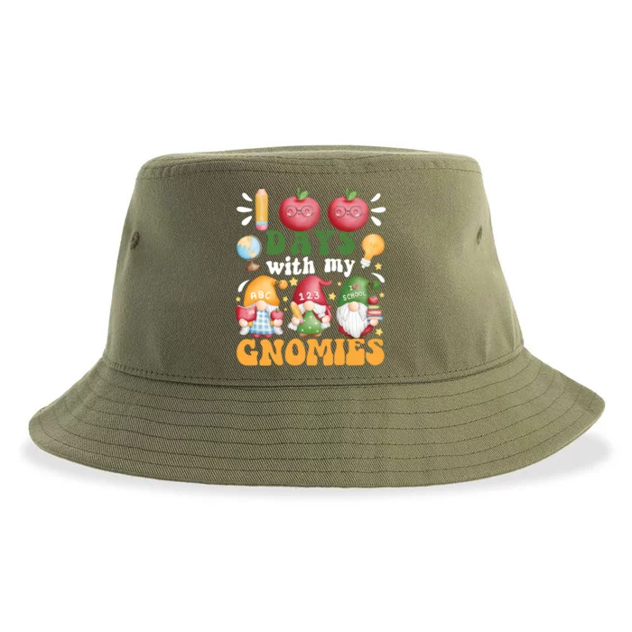 100 Days With My Gnomies 100th Day Of School Gnome Lovers Gift Sustainable Bucket Hat