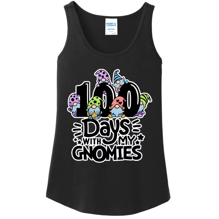 100 Days With My Gnomies Teacher Gnomies Ladies Essential Tank