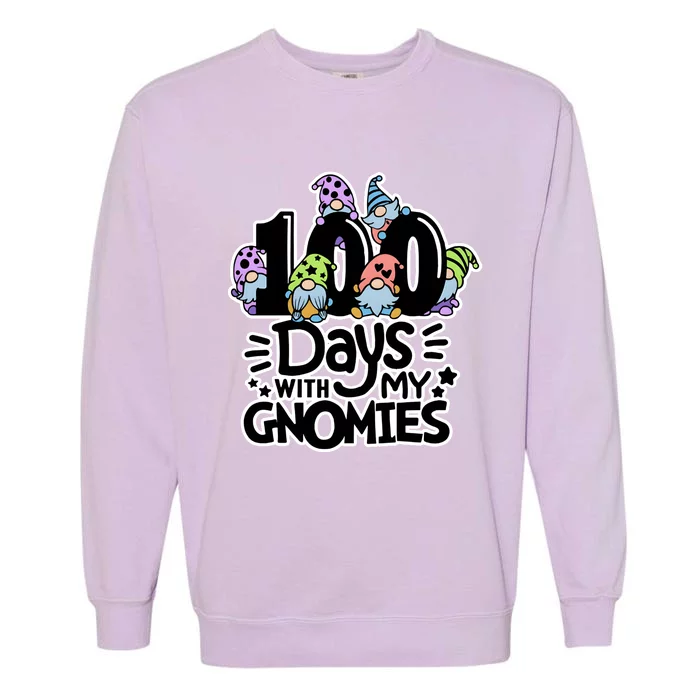 100 Days With My Gnomies Teacher Gnomies Garment-Dyed Sweatshirt