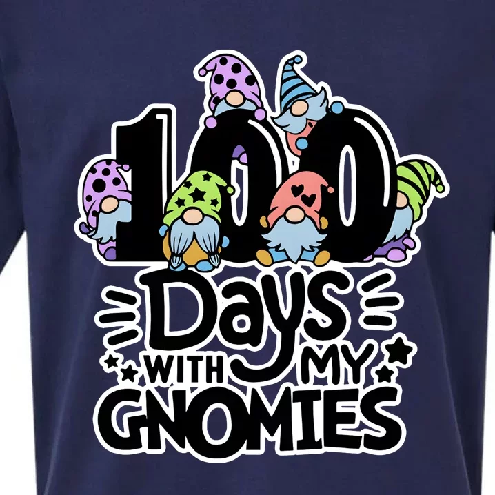 100 Days With My Gnomies Teacher Gnomies Sueded Cloud Jersey T-Shirt