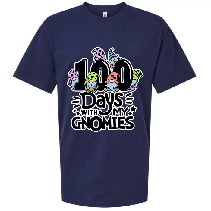 100 Days With My Gnomies Teacher Gnomies Sueded Cloud Jersey T-Shirt