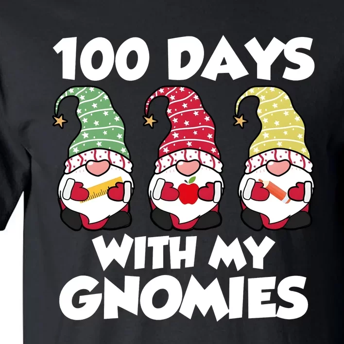 100 Days With My Gnomies Funny 100 Days Of School Tall T-Shirt