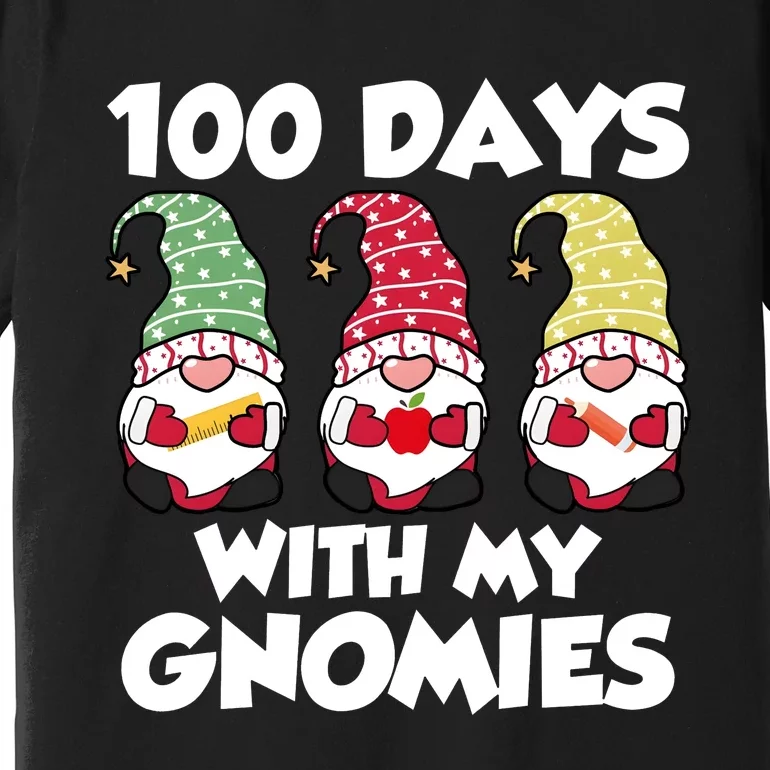 100 Days With My Gnomies Funny 100 Days Of School Premium T-Shirt