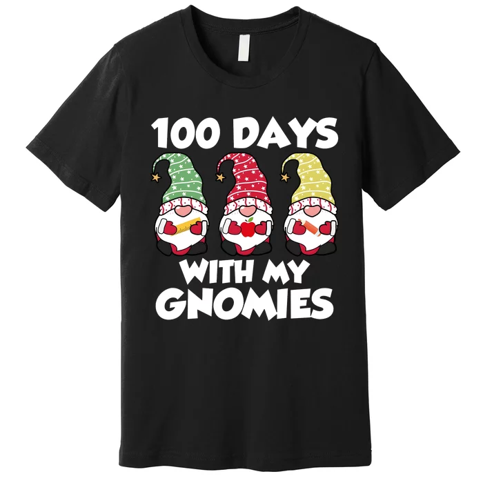 100 Days With My Gnomies Funny 100 Days Of School Premium T-Shirt