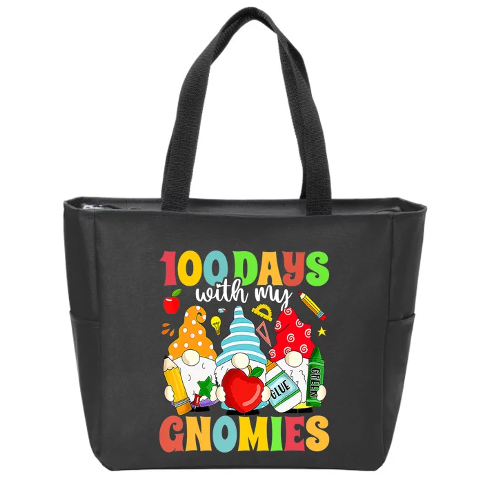 100 Days With My Gnomies 100th Day Of School Gnome Lovers Zip Tote Bag