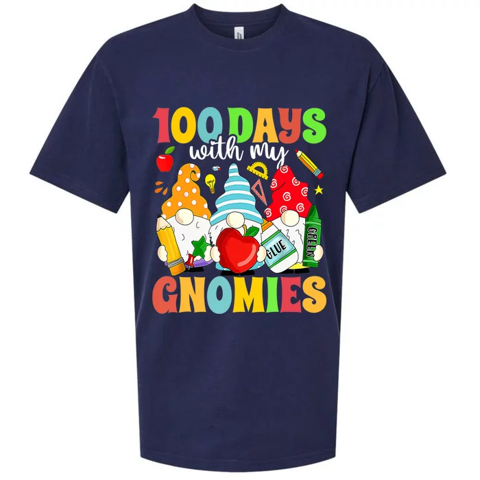 100 Days With My Gnomies 100th Day Of School Gnome Lovers Sueded Cloud Jersey T-Shirt