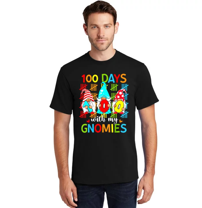 100 Days With My Gnomies Teacher 100th Day Of School Gnome Tall T-Shirt