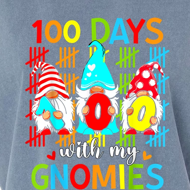 100 Days With My Gnomies Teacher 100th Day Of School Gnome Garment-Dyed Women's Muscle Tee