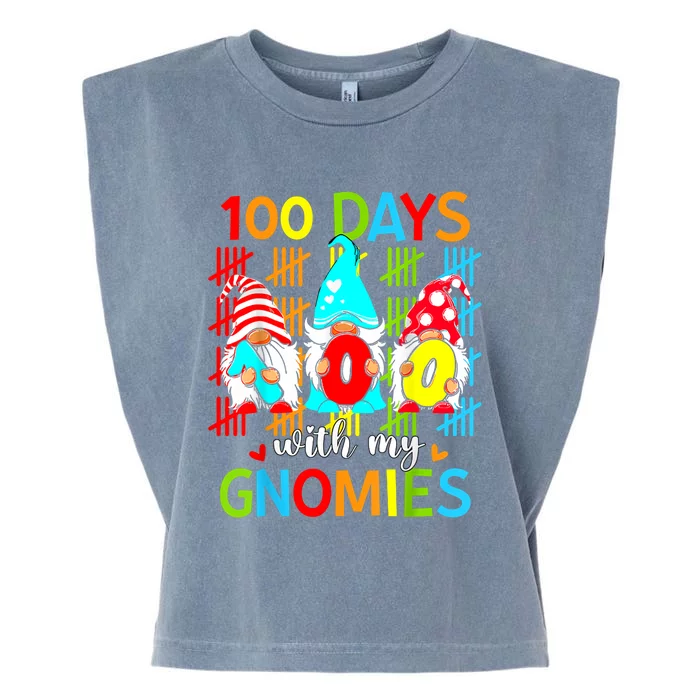 100 Days With My Gnomies Teacher 100th Day Of School Gnome Garment-Dyed Women's Muscle Tee