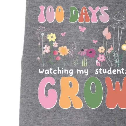 100 Days Watching My Students Grow Floral Doggie 3-End Fleece Hoodie