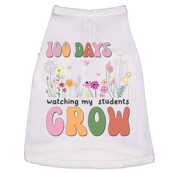 100 Days Watching My Students Grow Floral Doggie Tank