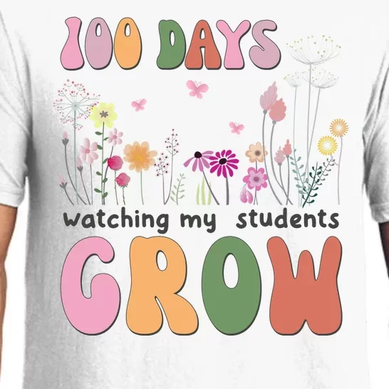 100 Days Watching My Students Grow Floral Pajama Set