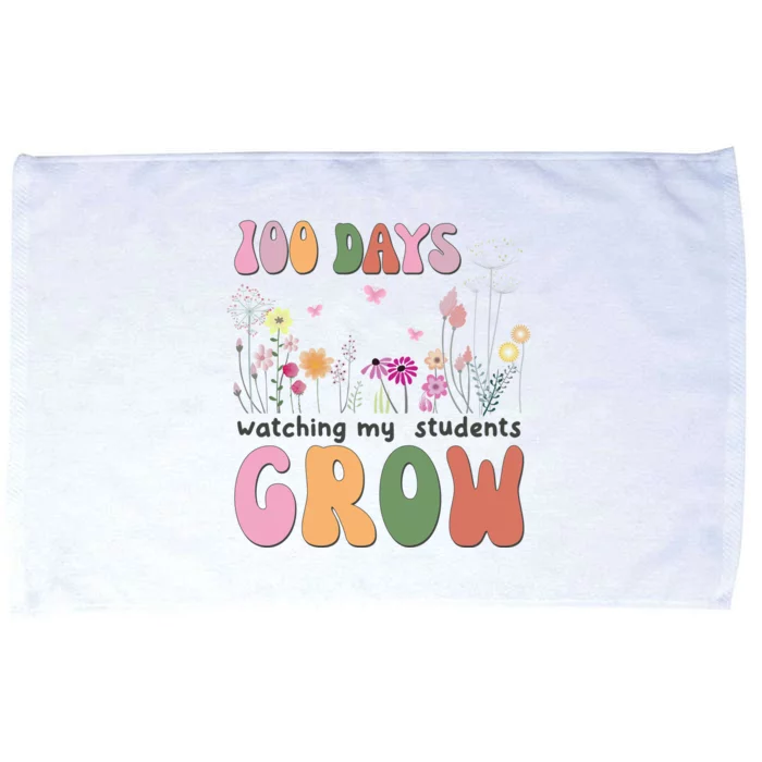 100 Days Watching My Students Grow Floral Microfiber Hand Towel